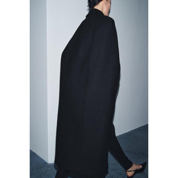 ZARA ZW COLLECTION LIMITED EDITION WOOL BLEND CAPE COAT - Picture 4 of 10